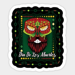 Day Of The Dead Reptile Sugar Skull Beard Sticker